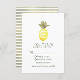Invitación Acuarela Pineapple Oasis Geométrico Relieve metali