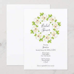 Invitación Acuarela, Pluma y tinta de la guirnalda de la magn