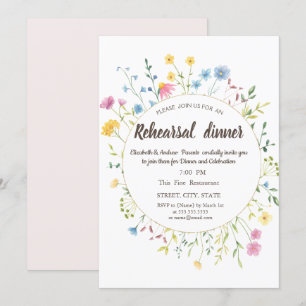 Invitación Acuarela Prado de Flores Silvestres Marco
