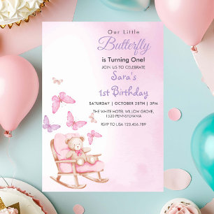 Invitación Acuarela Primer Día de Jubilación y Mariposa