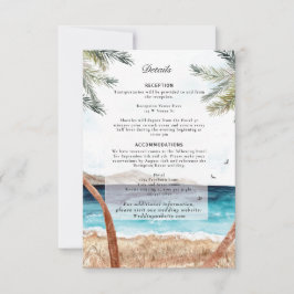 Invitación Acuarela Punta Cana Tropical Beach Details