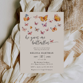 Invitación Acuarela Que Me Da Una Ducha De Novias De Mariposa