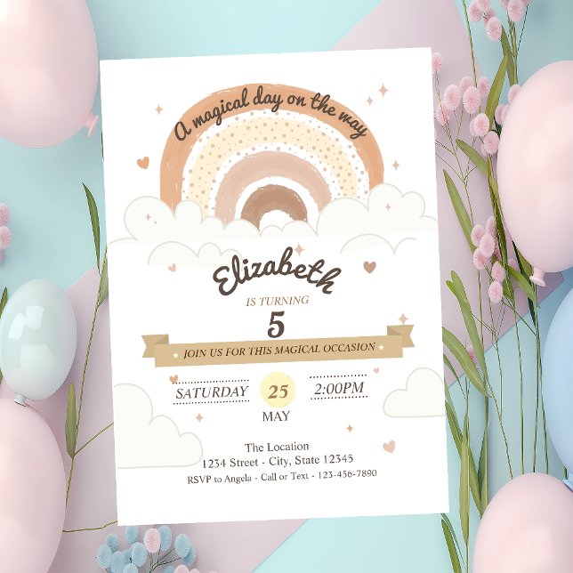 Invitación Acuarela Rainbow Claus Cumpleaños (Subido por el creador)