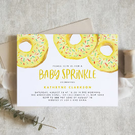 Invitación Acuarela Rasplante Amarillo Donuts Bebé Sprinkle