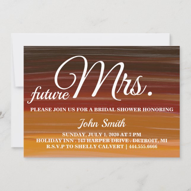 Invitación Acuarela Resumen Bridal Shower futuro Sra. (Anverso)
