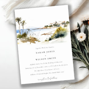 Invitación Acuarela Rhode Island Estados Unidos Boda