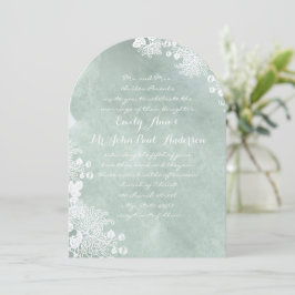 Invitación Acuarela Romántico Boda Verde de salvia floral