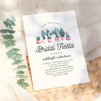 Acuarela rosa Cactus Bridal Fiesta