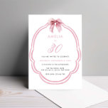 Invitación Acuarela Rosa Dainty Bow 30 cumpleaños<br><div class="desc">Diseñada para coordinar con nuestra colección de cintas rosadas, esta invitación de cumpleaños incluye una magnífica cinta sedosa con borde cursivo en tonos rosa acuarela. Para una personalización más avanzada de este diseño, por ejemplo, cambiar el diseño, el tamaño de letra o el tamaño del texto, haga clic en el...</div>