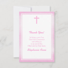 Invitación Acuarela rosa de la comunión
