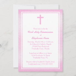 Invitación Acuarela rosa de la comunión