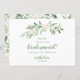 Invitación Acuarela Rosa de Marfil Bodas Sé Mi Dama de Honor