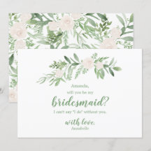 Acuarela Rosa de Marfil de Boda Sé Mi Dama de Hono