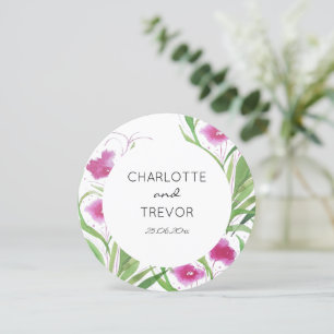 Invitación Acuarela Rosa Floral Elegante Pintada a Mano