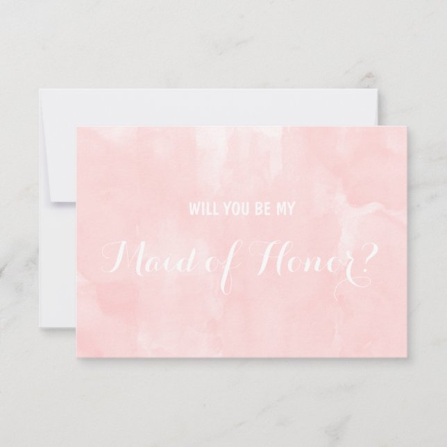 Invitación acuarela rosa moderna ¿Serás mi (Anverso)