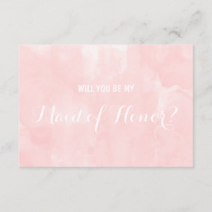 Invitación acuarela rosa moderna ¿Serás mi