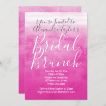 Acuarela rosa Ombre Moderno Bridal Brunch Ducha
