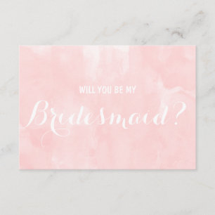 Invitación Acuarela rosada moderna usted será mi dama de