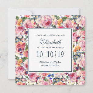 Invitación Acuarela   Rosas ingleses - Bridesmaid