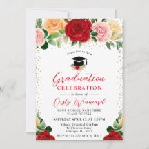 Acuarela Rosas Rojas y Amarillas Graduación