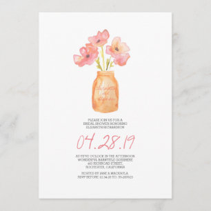 Invitación acuarela rubia floral ducha de novia