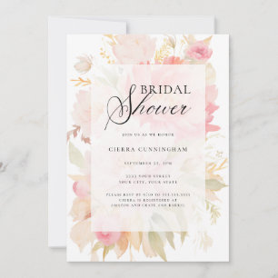Invitación Acuarela Rubor Pink Peony Floral Brillante