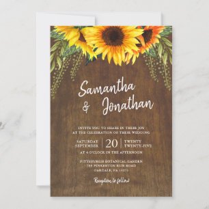 Invitación Acuarela Rusa De Sunflower   BODA