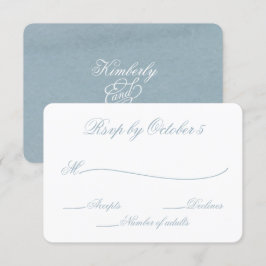 Invitación Acuarela Rusa Dusty Blue Nature Leafy Boda
