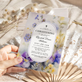 Invitación Acuarela Rusa Morado y Cristalización Amarilla