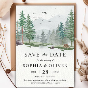 Invitación Acuarela rusa salva a la Boda del bosque de fechas