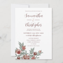 Invitación Acuarela Rusa Terracotta Boda Floral
