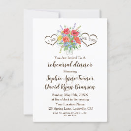 Invitación Acuarela rústica Flores salvajes Boda