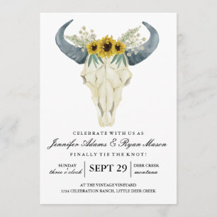 Invitación Acuarela Rústico Rodeo   Flores de Boda 2