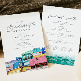 Invitación Acuarela San Juan Puerto Rico Silueta Tropical