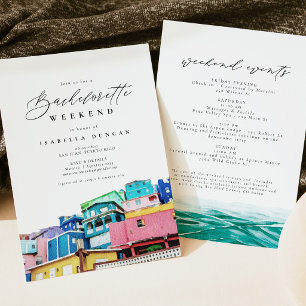 Invitación Acuarela San Juan Puerto Rico Silueta Tropical