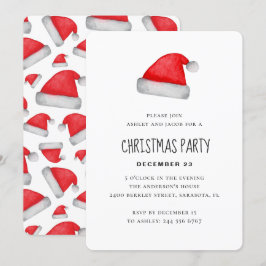 Invitación Acuarela Santa Claus. Fiesta de Navidades corporat