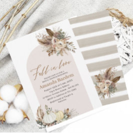 Invitación Acuarela se enamora Beige Flower Pumpkin brida