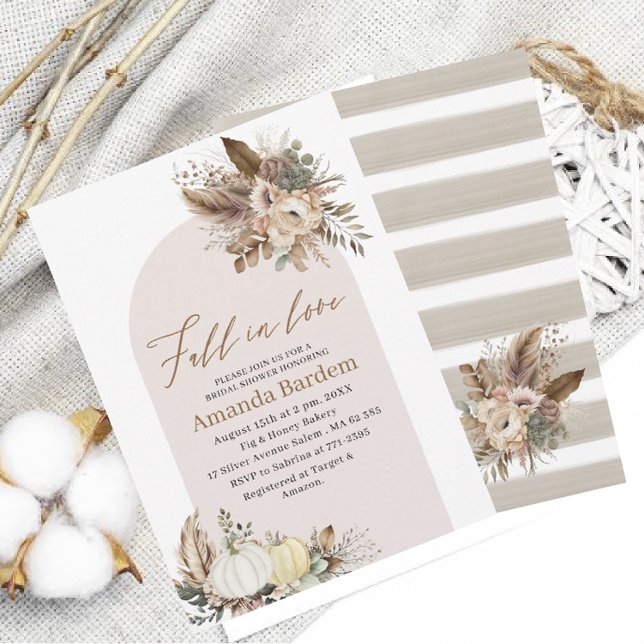 Invitación Acuarela se enamora Beige Flower Pumpkin brida (Subido por el creador)