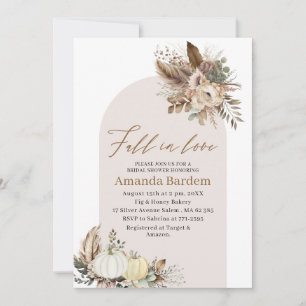 Invitación Acuarela se enamora Beige Flower Pumpkin brida