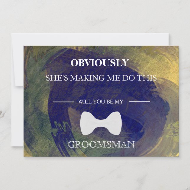 Invitación Acuarela ¿Serás Mi Groomsman? (Anverso)