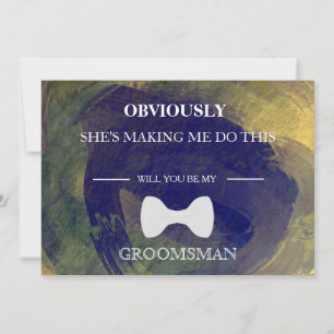 Invitación Acuarela ¿Serás Mi Groomsman?