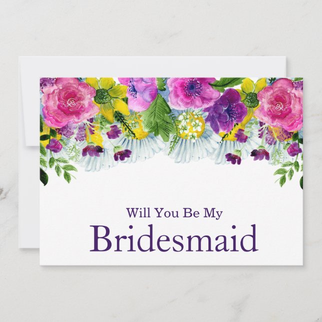 Invitación Acuarela Serás Mi Novia (Anverso)