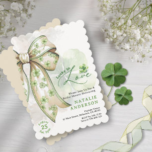 Invitación Acuarela Shamrock: la suerte del amor en la ducha