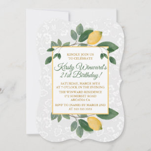 Invitación Acuarela Siciliana Lemons Cumpleaños