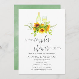 Invitación Acuarela Sunflowers Parejas Ducha Degustación de V