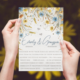 Invitación Acuarela Sunny Yellow Elegance Boda Floral
