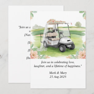 Invitación Acuarela temática de boda de golf