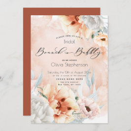 Invitación Acuarela Terracotta Brunch Bubbly Bridal Shower