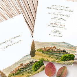 Invitación Acuarela toscana Italia Boda de destino