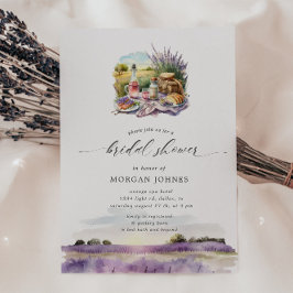 Invitación Acuarela Toscana Lavanda Bridal Ducha Invitada
